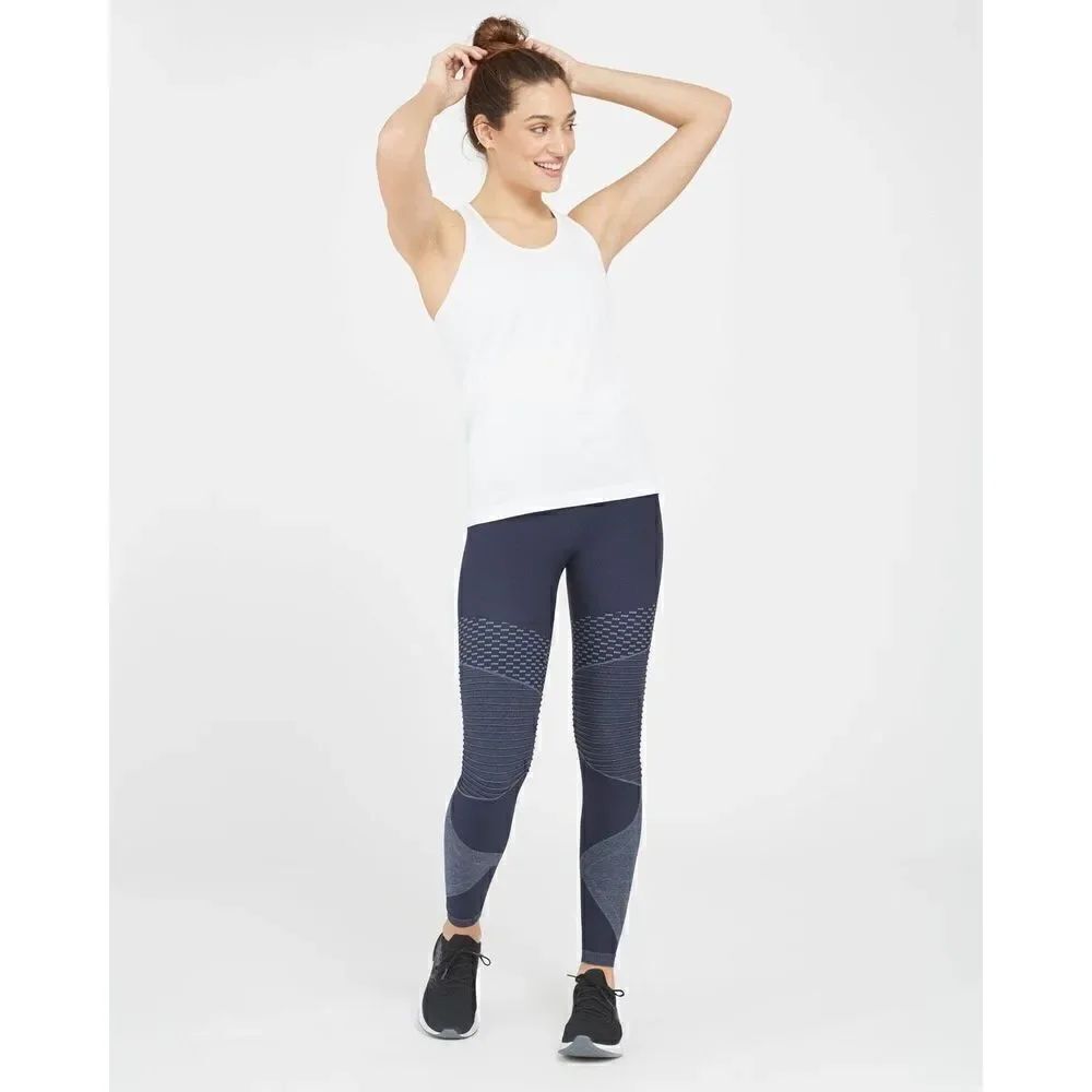 SPANX Look at Me Now Seamless Moto Leggings, Indigo Sky Medium